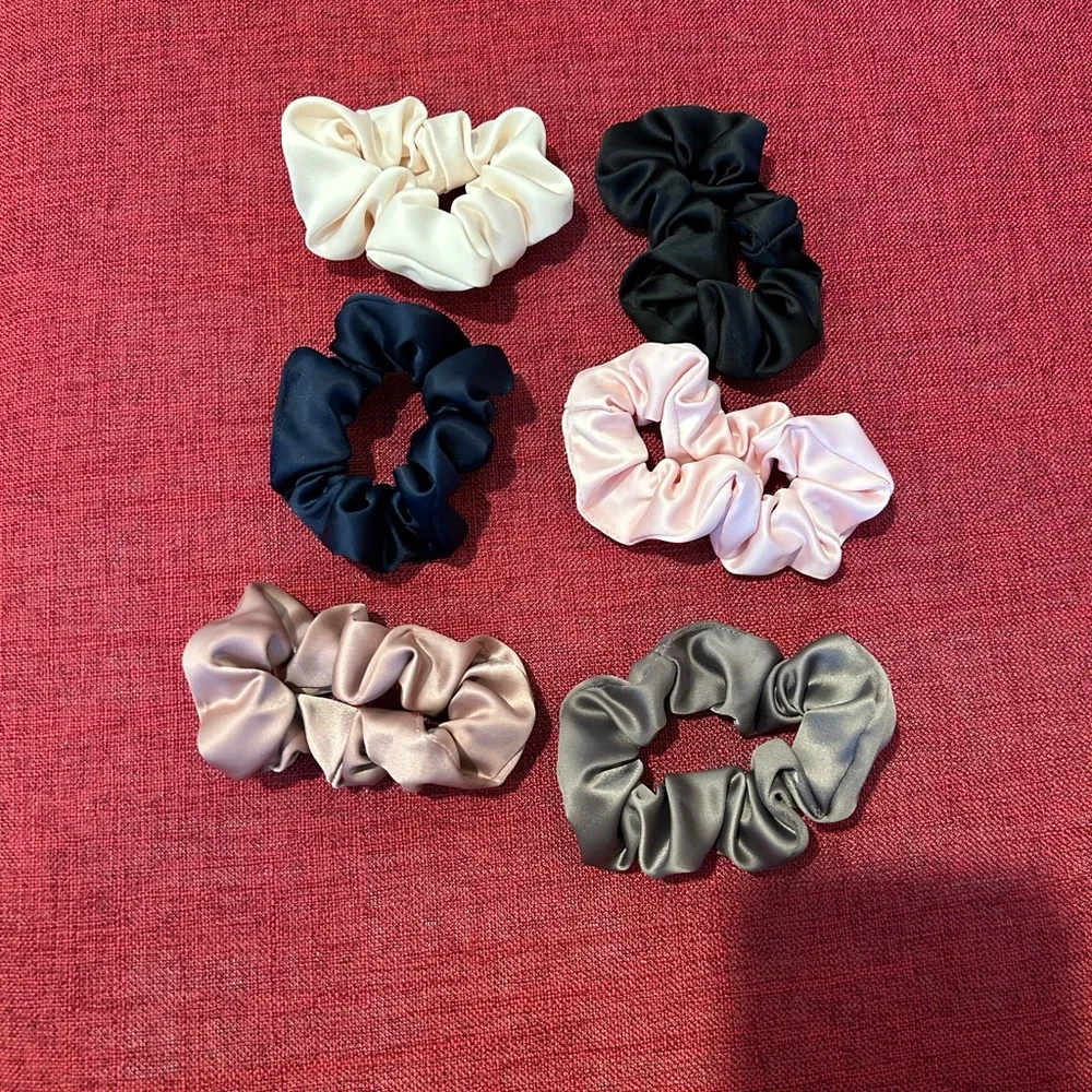 Set of Satin Scrunchies in Various Colors